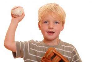  Boy throwing baseball  
