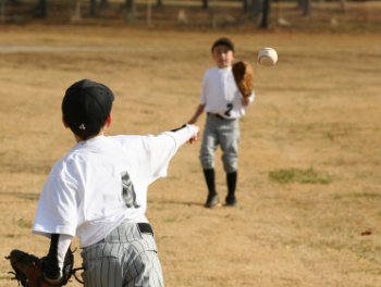  Play catch at your normal throwing speed  